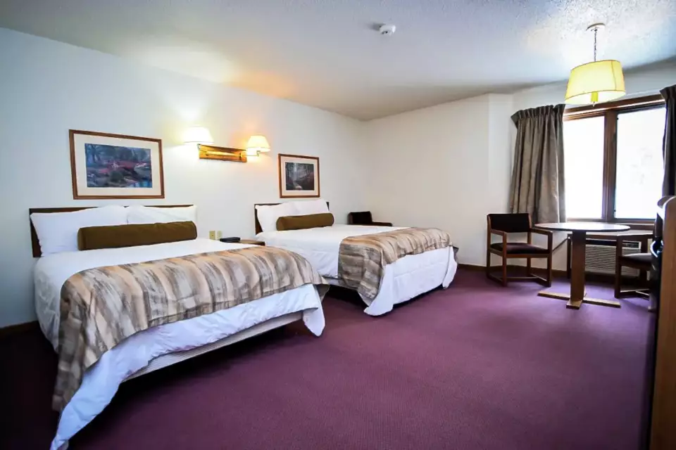 Inside one of our guest rooms, with 2 queen beds.